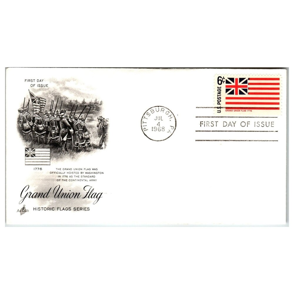 Scott #1340 1968 Grand Union Flag First Day Cover FDC Artcraft Unaddressed